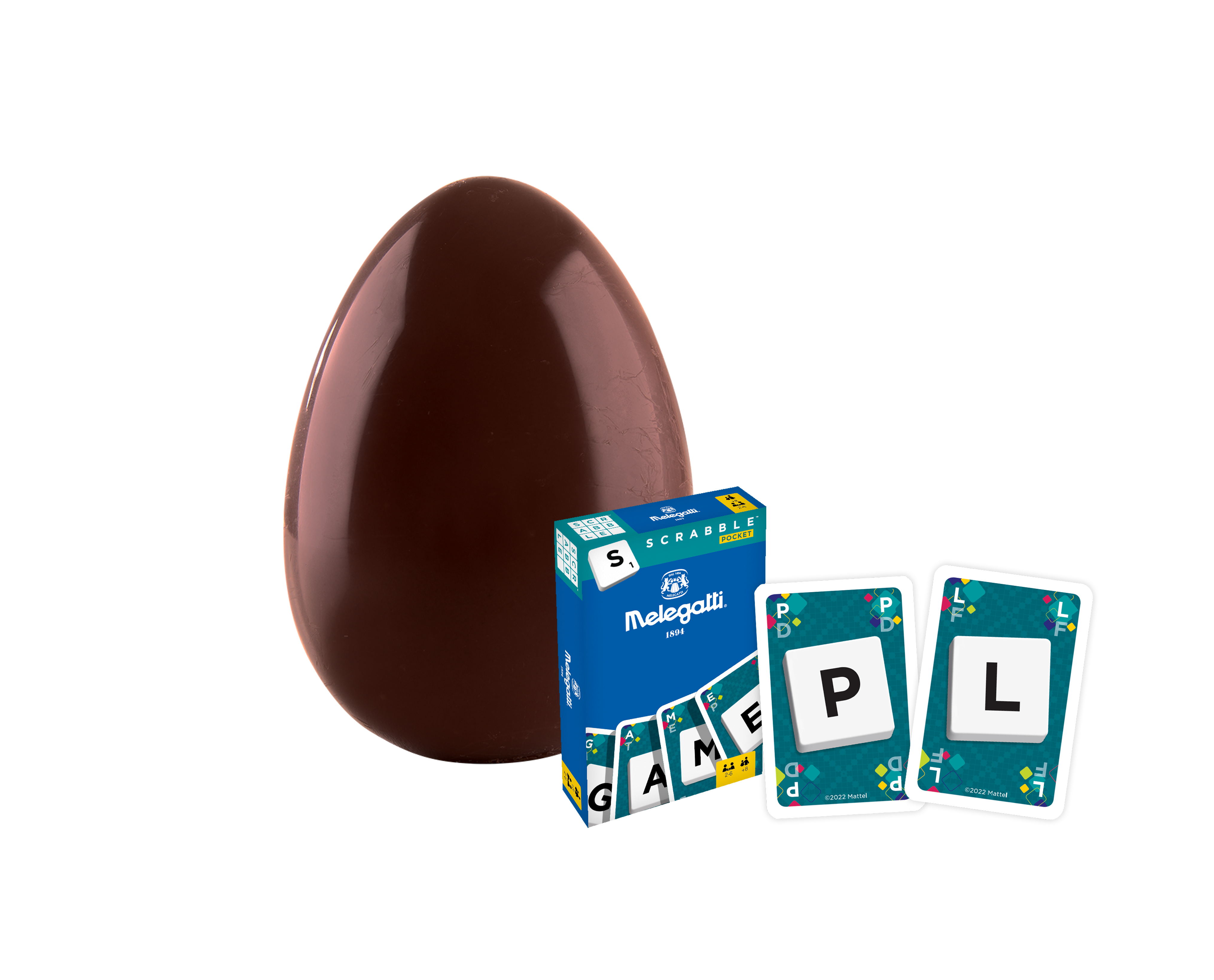 Dettaglio Dark Chocolate Egg “SCRABBLE” Dettaglio Dark Chocolate Egg “SCRABBLE”